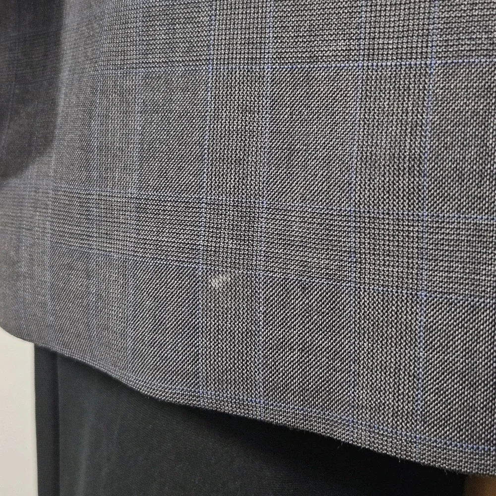 Lauren Ralph Lauren Men's‎ Sport Coat Blazer Two Button Gray Plaid Wool Slim 48L